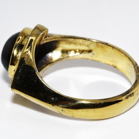 $395 .925 Sterling Silver 2.97CT Natural Black Star Sapphire & White Topaz Ring - Picture 3 of 7